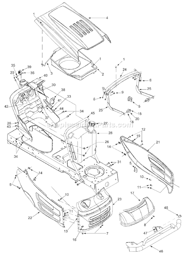 Page E Diagram and Parts List for 2003 Bolens Lawn Tractor
