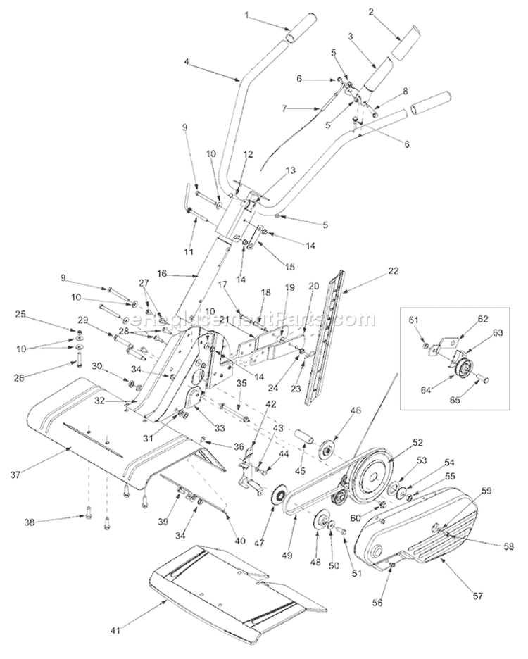 Page B Diagram and Parts List for 2003 Bolens Tiller