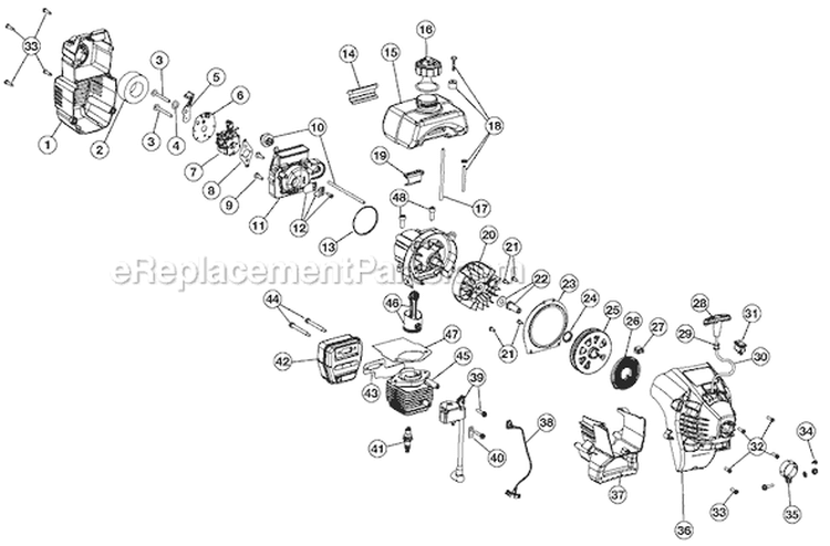 Page A Diagram and Parts List for 41BD150G965 Bolens Trimmer