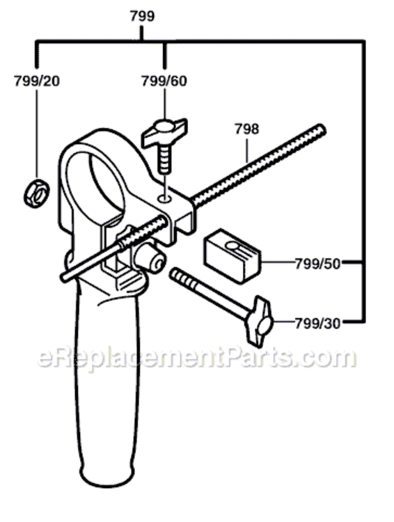 Page B Diagram and Parts List for 0601194739 Bosch Hammer Drill