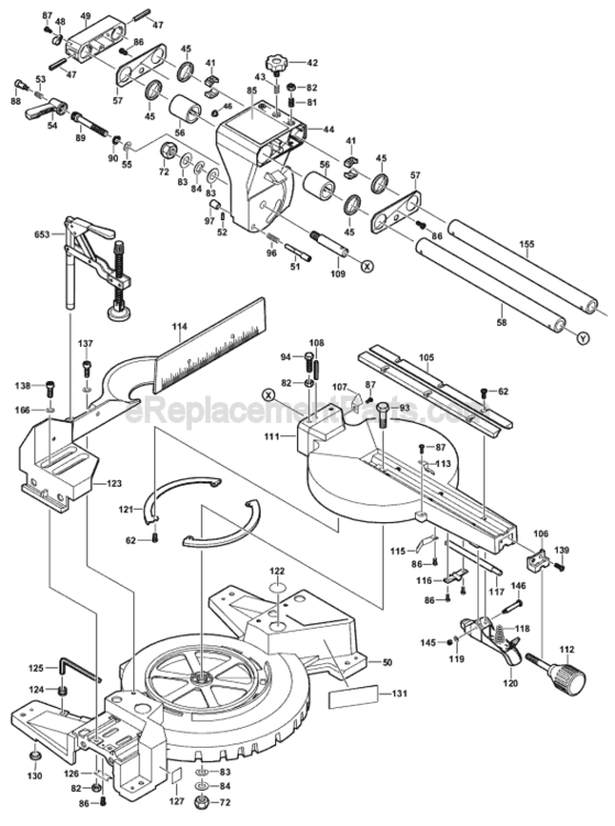 Page A Diagram and Parts List for 0601475035 Bosch Miter Saw