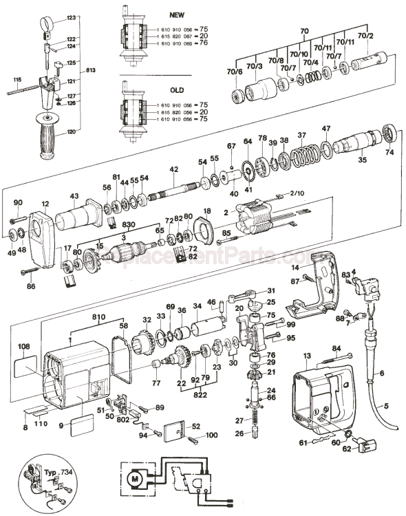 Page A Diagram and Parts List for 0611211734 Bosch
