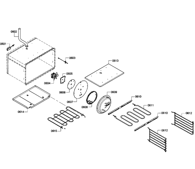 Oven Assy Diagram and Parts List for PRD366GHU 09 Thermador Range