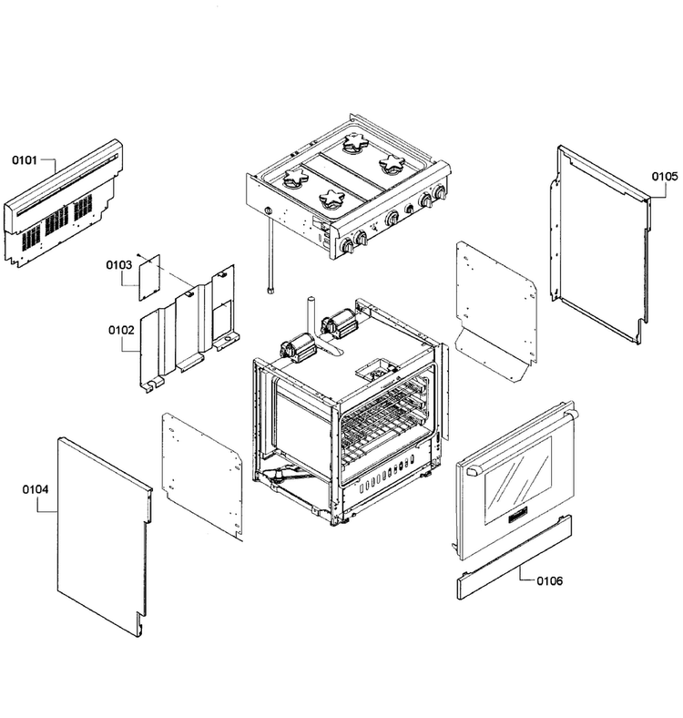 Range Assy Diagram and Parts List for PRD304GHU 05 Thermador Range