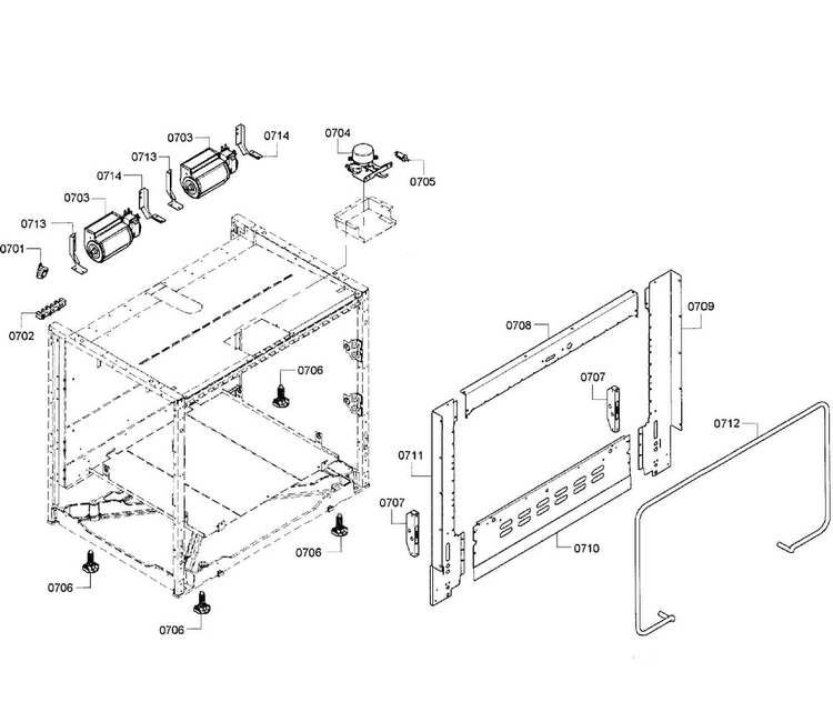 Cabinet Assy Diagram and Parts List for PRD366GHU 10 Thermador Range