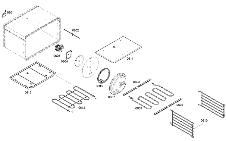 Oven Assy Diagram and Parts List for PRD366EHC 05 Thermador Range