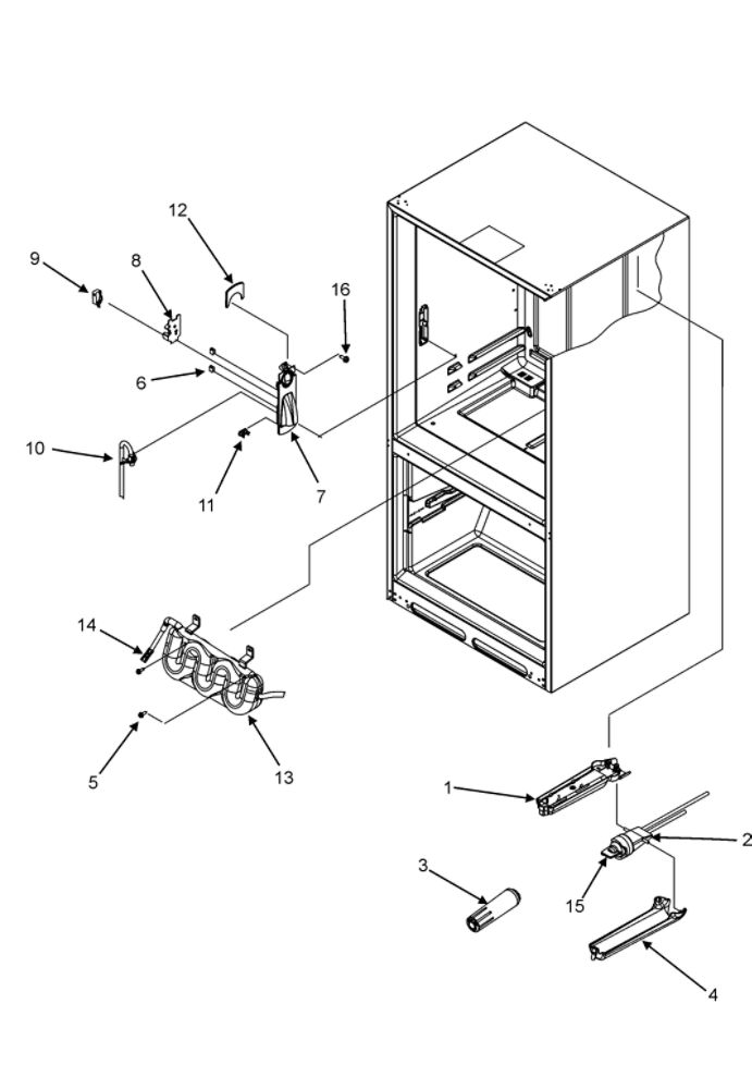 Water Dispenser/Water Tank/Water Filter Diagram and Parts List for RY4951  Gaggenau Refrigerator