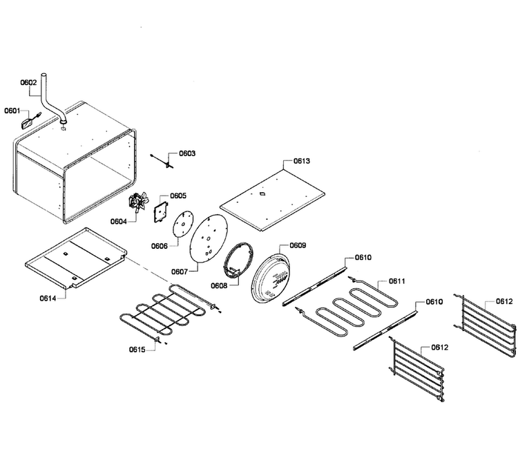 Oven Assy Diagram and Parts List for PRD304GHU 03 Thermador Range