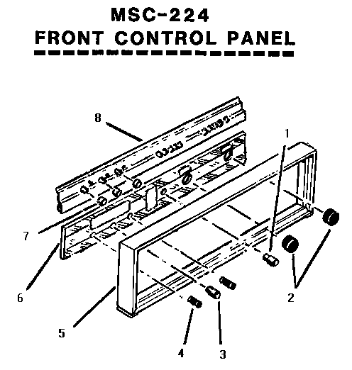 Front Control Panel Diagram and Parts List for  Thermador Range