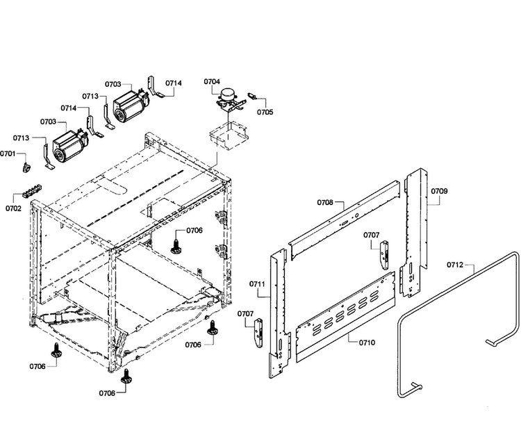 Cabinet Assy Diagram and Parts List for PRD366GHU 09 Thermador Range