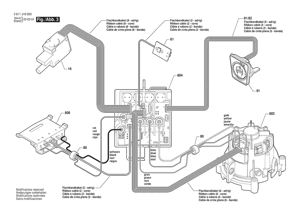 Section 3 Diagram and Parts List for  Bosch Hammer Drill