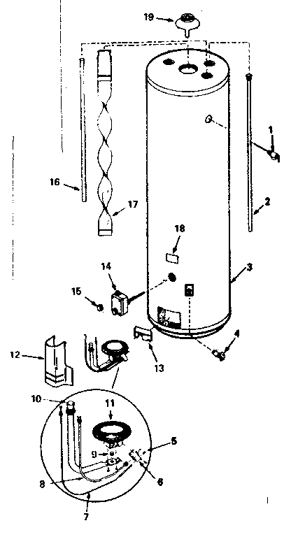 Replacement Parts Diagram and Parts List for 153334372  Kenmore Water Heater