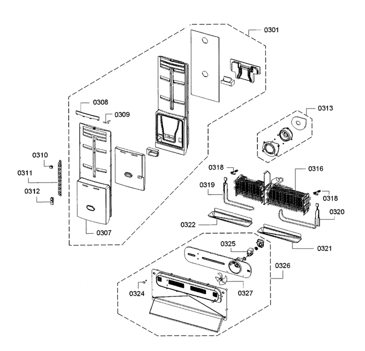 Freezer Asy Diagram and Parts List for 06 Bosch Refrigerator