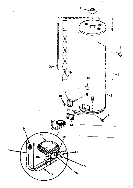 Replacement Parts Diagram and Parts List for 153334373  Kenmore Water Heater