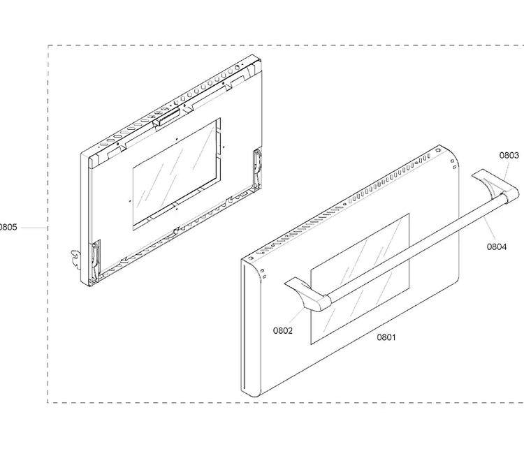 Door Assy Diagram and Parts List for PD366BS 06 Thermador Range