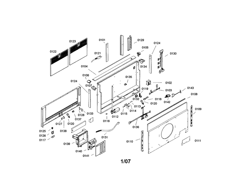 Vent System Diagram and Parts List for  Thermador Range Hood