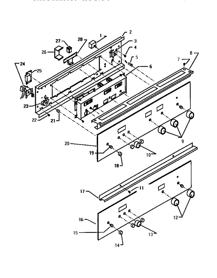 Control Panel Diagram and Parts List for  Thermador Microwave