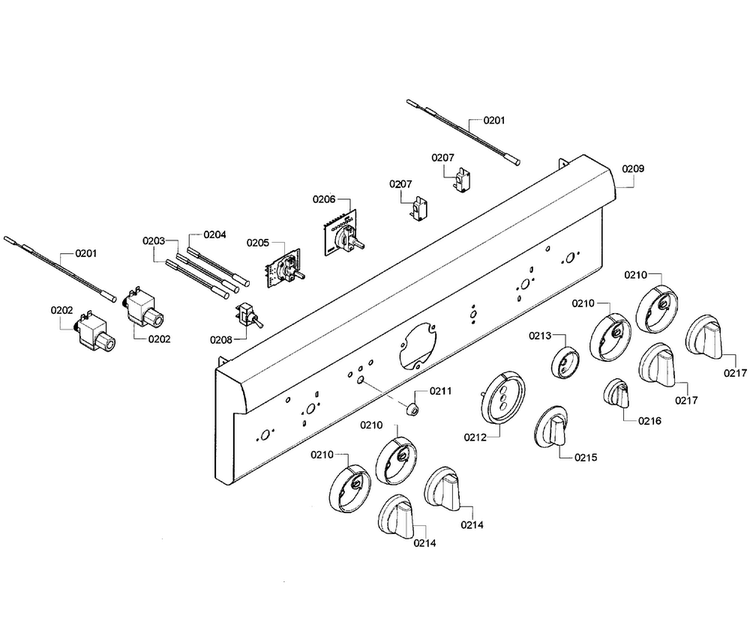 Control Panel Diagram and Parts List for PRD304GHU 05 Thermador Range