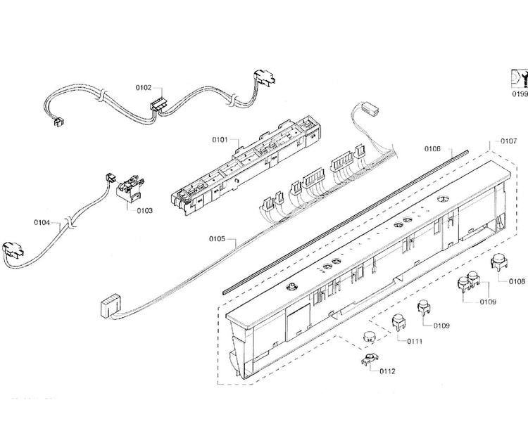 Control Panel Diagram and Parts List for SHX3AR72UC 06 Bosch Dishwasher