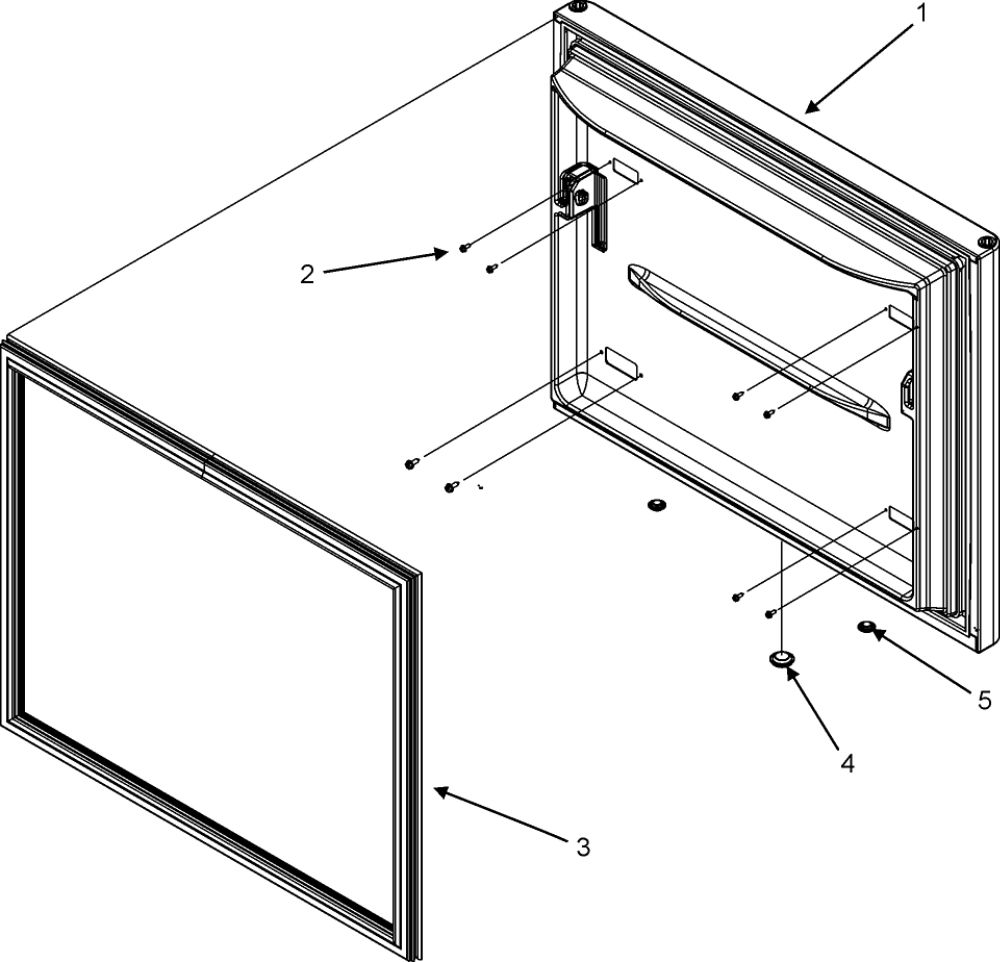 Freezer Door Diagram and Parts List for RY4951  Gaggenau Refrigerator