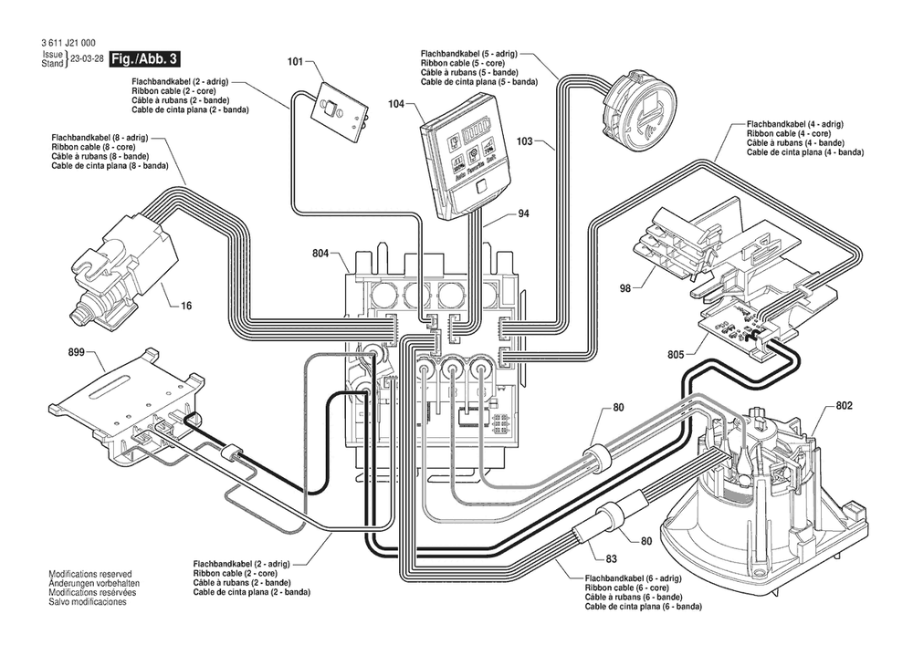 Section 3 Diagram and Parts List for  Bosch Hammer Drill