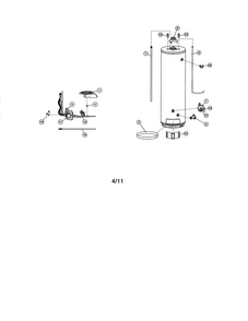 Water Heater Diagram and Parts List for 153336334  Kenmore Water Heater