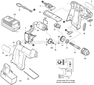 Part Location Diagram of 2601329041 Bosch Battery Retaining Clip