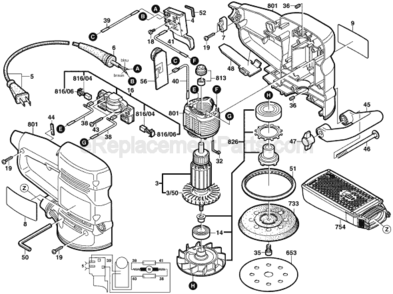 Page A Diagram and Parts List for 0603310739 Bosch