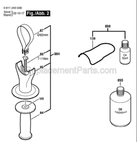 Page B Diagram and Parts List for 0611240039 Bosch