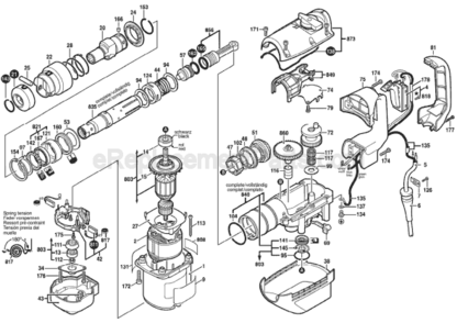 Page A Diagram and Parts List for 0611247039 Bosch Demolition Hammer