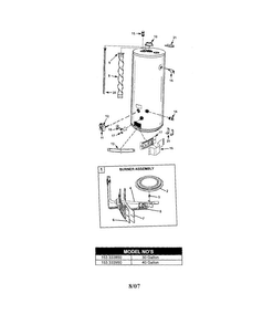 Water Heater Diagram and Parts List for 153333950  Kenmore Water Heater