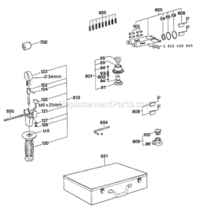Page B Diagram and Parts List for 0611203034 Bosch Demolition Hammer