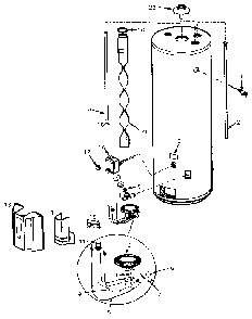 Replacement Parts Diagram and Parts List for 153334250  Kenmore Water Heater