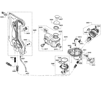 Pump Section Diagram and Parts List for 07 Bosch Dishwasher