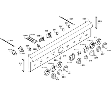 Control Panel Diagram and Parts List for PRD366GHU 09 Thermador Range