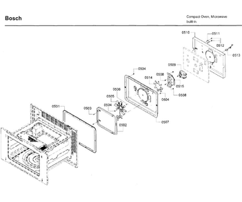 Convection Diagram and Parts List for 01 Bosch Microwave