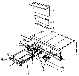 Control Panel & Related Parts Diagram and Parts List for  Thermador Range