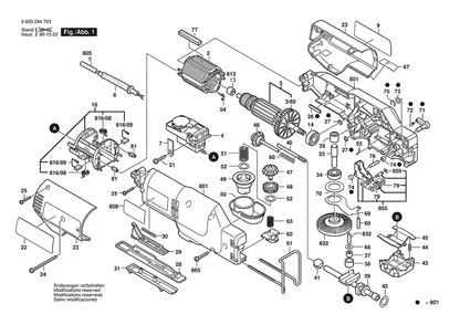 Section 1 Diagram and Parts List for 0603294737 Bosch Saw