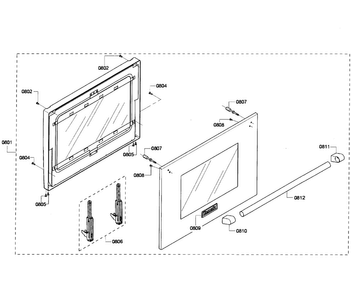Door Assy Diagram and Parts List for PRD304GHU 03 Thermador Range