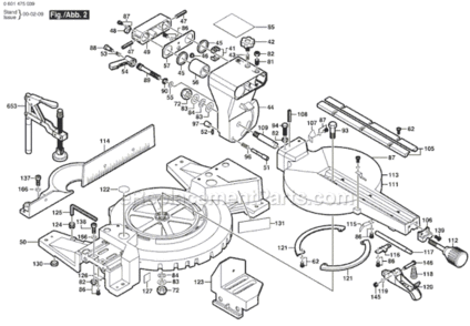 Page B Diagram and Parts List for 0601475039 Bosch