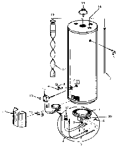 Replacement Parts Diagram and Parts List for 153335850  Kenmore Water Heater