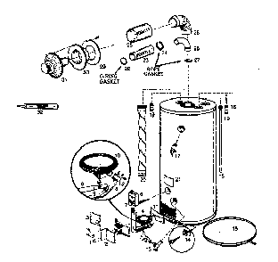 Vent Water Heaters Diagram and Parts List for 153334413  Kenmore Water Heater