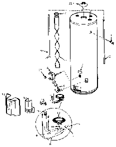 Replacement Parts Diagram and Parts List for 153334251  Kenmore Water Heater