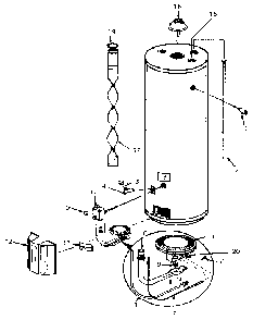 Replacement Parts Diagram and Parts List for 153335030 87 MODEL Kenmore Water Heater