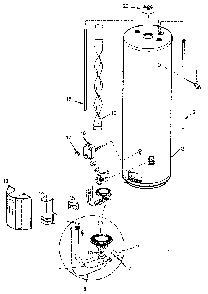 Replacement Parts Diagram and Parts List for 153334420  Kenmore Water Heater