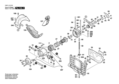 Page B Diagram and Parts List for 3601L13010 Bosch Table Saw