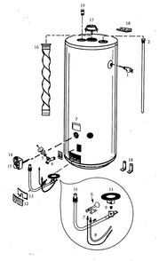 Water Heater Diagram and Parts List for 153333844  Kenmore Water Heater