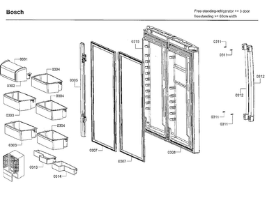 Door Asy Diagram and Parts List for 01 Bosch Refrigerator