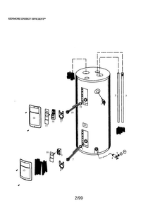 Energy Efficient 40 Gallon Short Diagram and Parts List for 153324290  Kenmore Water Heater