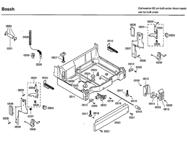 Base Diagram and Parts List for SHU33A06UC 22 Bosch Dishwasher
